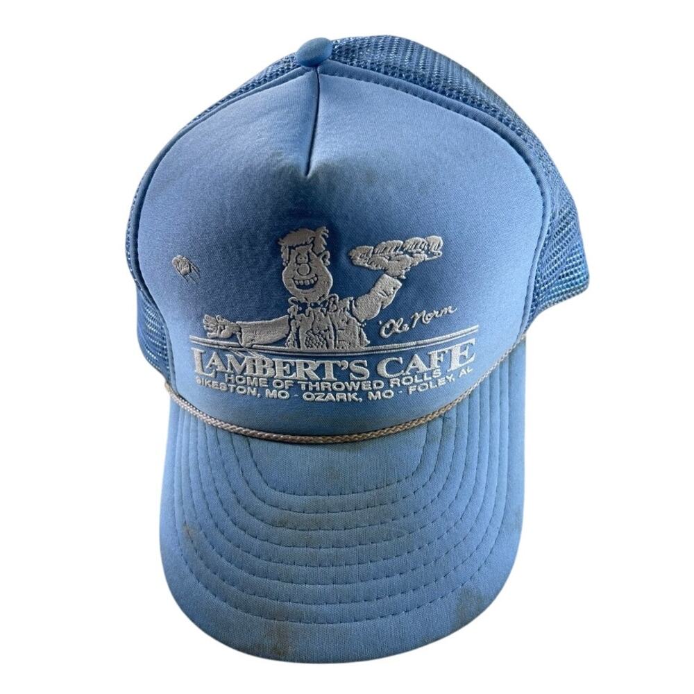 Vintage Lambert’s Cafe Blue Trucker Hat – Ol’ Norm Graphic